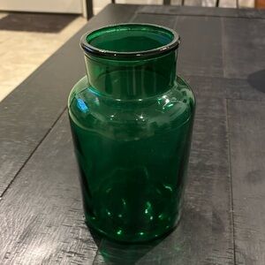 Large Vintage Green Glass Apothecary Jar Italy Vase Jar​​​